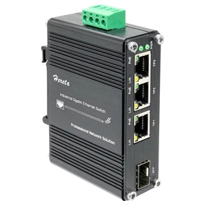 Hardened Industrial 3-Port Gigabit PoE Ethernet Switch,Mini Unmanaged Fiber Network Switch, 3 Port 802.3af/at PoE+ +1 Port 100/1000X SFP, 90W PoE Budget,12~48VDC Input, IP40 Aluminum Case, Din-Rail Hardened Industrial 3-Port Gigabit PoE Ethernet Switch,Mini Unmanaged Fiber Network Switch, 3 Port 802.3af/at PoE+ +1 Port 100/1000X SFP, 90W PoE Budget,12~48VDC Input, IP40 Aluminum Case, Din-Rail