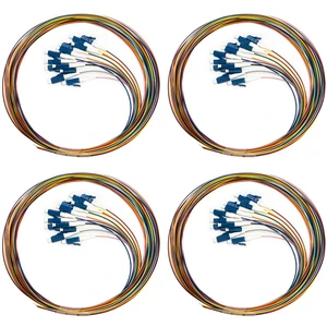 Bangun (4Pack) 12 Strand Singlemode 9/125 LC-UPC Fiber Pigtail, Fiber Optic Pigtail, 1.5 Meters LC Cable Bangun (4Pack) 12 Strand Singlemode 9/125 LC-UPC Fiber Pigtail, Fiber Optic Pigtail, 1.5 Meters LC Cable