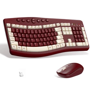 Wireless Keyboard and Mouse Combo Silent Ergonomic Curved Design for Office Wireless Keyboard and Mouse Combo Silent Ergonomic Curved Design for Office
