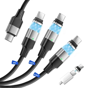 ZBF 240W USB C Magnetic Cable 3Pack 4/6.6/6.6FT Fast Charger Cord Type C ZBF 240W USB C Magnetic Cable 3Pack 4/6.6/6.6FT Fast Charger Cord Type C