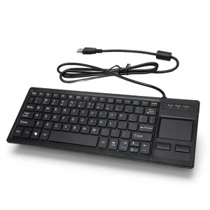 Wired Keyboard with Trackpad, Ultra Thin Touch Keyboard with X Scissors Key, Built in USB Hub, Compact Mini Industrial Keypad for Food Service Marine Medical Wired Keyboard with Trackpad, Ultra Thin Touch Keyboard with X Scissors Key, Built in USB Hub, Compact Mini Industrial Keypad for Food Service Marine Medical