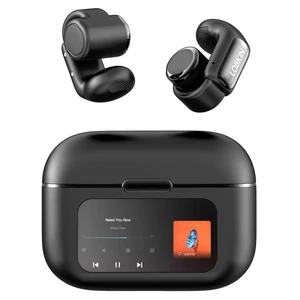 LOBKIN Open Ear Earbuds Clip On Headphones Wireless Bluetooth 5.4 Adaptive Comfortable Clip On Ear Buds with Mic,4GB Storage Lightweight IPX5 Waterproof LED Touchscreen Display Fit Sports (Blac LOBKIN Open Ear Earbuds Clip On Headphones Wireless Bluetooth 5.4 Adaptive Comfortable Clip On Ear Buds with Mic,4GB Storage Lightweight IPX5 Waterproof LED Touchscreen Display Fit Sports (Blac