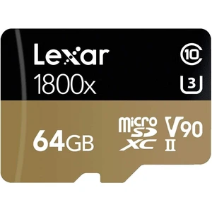 Lexar Professional 1800x 64GB microSDXC UHS-II Card (LSDMI64GCBNA1800A) Lexar Professional 1800x 64GB microSDXC UHS-II Card (LSDMI64GCBNA1800A)