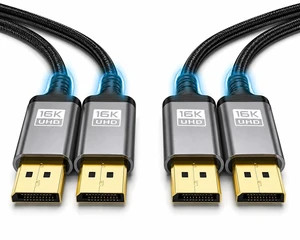 BRENDAZ DisplayPort Cable 2.1 10-Ft. (2-Pack) 80Gbps, 6K@60Hz, 8K@240Hz, DP Cord, Compatible with RX 7900, RTX 5090 Gaming, Monitor, FreeSync, G-Sync, TV (2pk, 9.84-Feet.) BRENDAZ DisplayPort Cable 2.1 10-Ft. (2-Pack) 80Gbps, 6K@60Hz, 8K@240Hz, DP Cord, Compatible with RX 7900, RTX 5090 Gaming, Monitor, FreeSync, G-Sync, TV (2pk, 9.84-Feet.)