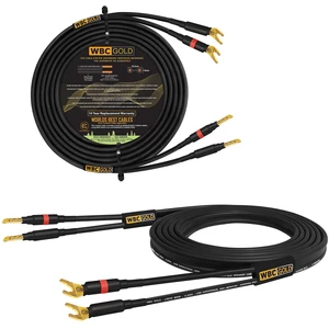 WORLDS BEST CABLES 5 Foot WBC-GOLD-LOCAP-SPKR-10 AWG - Low-Capacitance - Low-Inductance - High Purity OFC - Audiophile HiFi Speaker Cable Pair with Eminence Gold Banana (x2) & Spade (x2) Plugs WORLDS BEST CABLES 5 Foot WBC-GOLD-LOCAP-SPKR-10 AWG - Low-Capacitance - Low-Inductance - High Purity OFC - Audiophile HiFi Speaker Cable Pair with Eminence Gold Banana (x2) & Spade (x2) Plugs