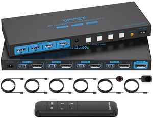 8K@60Hz Displayport KVM Switch 1 Monitor 4 Computers 4K144Hz 8K@60Hz Displayport KVM Switch 1 Monitor 4 Computers 4K144Hz