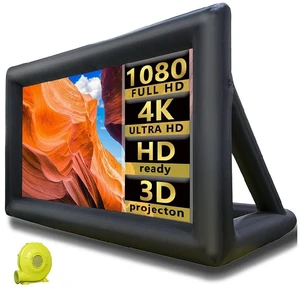 WGIA 26ft Outdoor Inflatable Movie Screen, Blow Up Projector Screen with Air Blower, Tie-Downs, Repair Kit & Storage Bags, Support Front & Rear Projection Best for Movie Nights Backyards Pool Party WGIA 26ft Outdoor Inflatable Movie Screen, Blow Up Projector Screen with Air Blower, Tie-Downs, Repair Kit & Storage Bags, Support Front & Rear Projection Best for Movie Nights Backyards Pool Party
