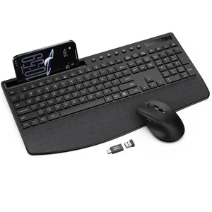Wireless Keyboard and Mouse Combo, Full Size with Wrist Rest, Trueque KM71 Wireless Keyboard and Mouse Combo, Full Size with Wrist Rest, Trueque KM71