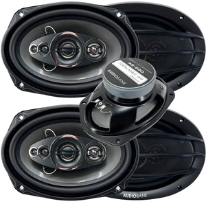 Audiobank AB-690 6 x 9 Inch 5-Way Car Audio Coaxial Speakers, 4-Pack, 1400W Peak Power Handling, 4 Ohm Impedance - Full-Range Stereo Door or Rear Deck Replacement Audiobank AB-690 6 x 9 Inch 5-Way Car Audio Coaxial Speakers, 4-Pack, 1400W Peak Power Handling, 4 Ohm Impedance - Full-Range Stereo Door or Rear Deck Replacement
