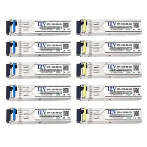 IIIV 1000Base-BIDI SFP, 1.25G 20km LC Simplex Single Mode Fiber Transceiver DDM, Compatible with Cisco, Netgear, TP-Link and More (1310nm Tx/1550nm Rx) (5 Pairs) IIIV 1000Base-BIDI SFP, 1.25G 20km LC Simplex Single Mode Fiber Transceiver DDM, Compatible with Cisco, Netgear, TP-Link and More (1310nm Tx/1550nm Rx) (5 Pairs)
