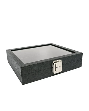 Novel Box Black Leatherette Jewelry Display Case 8.25x7.25x2 Inches Novel Box Black Leatherette Jewelry Display Case 8.25x7.25x2 Inches