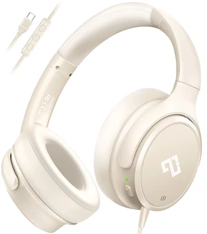 INFURTURE USB C Headphones Wired Active Noise Cancelling Over Ear-White INFURTURE USB C Headphones Wired Active Noise Cancelling Over Ear-White