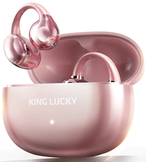King Lucky Next-gen Clip on Earbuds Open Ear Wireless Bluetooth 6.0 Headphones with Mic,50H Play,ENC,IPX5 Waterproof,Sports Ear Buds,Comfortable for Small Ears&Fitness,Running (Pink, Standard S King Lucky Next-gen Clip on Earbuds Open Ear Wireless Bluetooth 6.0 Headphones with Mic,50H Play,ENC,IPX5 Waterproof,Sports Ear Buds,Comfortable for Small Ears&Fitness,Running (Pink, Standard S