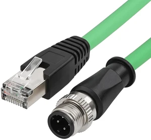 ZBLZGP M12 D-Code 4-Pin Male to RJ45 Industrial Ethernet Cable, 10M (32.8ft), 24AWG CAT5e SFTP Shielded PVC, IP67 Waterproof, for Profinet, Cognex, Keyence, Basler Vision Camera & Automation ZBLZGP M12 D-Code 4-Pin Male to RJ45 Industrial Ethernet Cable, 10M (32.8ft), 24AWG CAT5e SFTP Shielded PVC, IP67 Waterproof, for Profinet, Cognex, Keyence, Basler Vision Camera & Automation