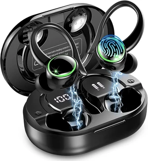 2026 Wireless Earbuds, Bluetooth 5.4 Headphones Sports, 50 Playback Over-Ear buds with 4 ENC Noise Cancelling Mics Deep Bass Fitness Earphones Gym Running Workout, IP7 Headset with Earhook LED 2026 Wireless Earbuds, Bluetooth 5.4 Headphones Sports, 50 Playback Over-Ear buds with 4 ENC Noise Cancelling Mics Deep Bass Fitness Earphones Gym Running Workout, IP7 Headset with Earhook LED