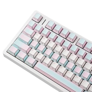 Marshmallow Prism Shine Through Keycaps, PBT & PC Doubleshot Cherry Profile Keycap Set, 130-Key Side Printed Four-Sided Translucent Keycaps fit for Mechanical Keyboards with MX Switches Marshmallow Prism Shine Through Keycaps, PBT & PC Doubleshot Cherry Profile Keycap Set, 130-Key Side Printed Four-Sided Translucent Keycaps fit for Mechanical Keyboards with MX Switches