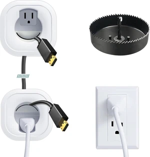 in-Wall Cable Management kit, Cord Hiding for Wall, Hide TV Wires When Mounting A TV, Includes Power & Low Voltage Cable Management, Includes Hole Saw Drill Attachment for Easy Install in-Wall Cable Management kit, Cord Hiding for Wall, Hide TV Wires When Mounting A TV, Includes Power & Low Voltage Cable Management, Includes Hole Saw Drill Attachment for Easy Install