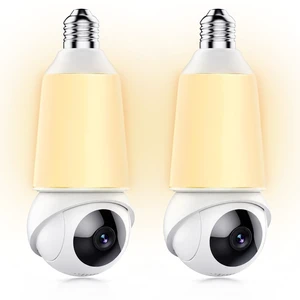 2K Light Bulb Security Cameras, 355Pan & 90Tilt Light Bulb Camera Outdoor indoor, 5G&2.4G WiFi PTZ Camera for Home Security with Color Night Vision, Two-Way Talk, Motion Detection, SD/Cloud Storage 2K Light Bulb Security Cameras, 355Pan & 90Tilt Light Bulb Camera Outdoor indoor, 5G&2.4G WiFi PTZ Camera for Home Security with Color Night Vision, Two-Way Talk, Motion Detection, SD/Cloud Storage