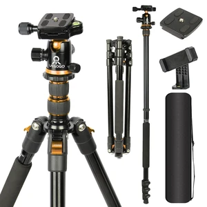 Tripod for Camera, 77" Camera Tripod Stand, 360 Ball Head Professional Aluminum DSLR Tripod & Monopod, Heavy Duty Travel Tripod Compatible with Canon Nikon Binoculars Laser Telescope(Gold) Tripod for Camera, 77" Camera Tripod Stand, 360 Ball Head Professional Aluminum DSLR Tripod & Monopod, Heavy Duty Travel Tripod Compatible with Canon Nikon Binoculars Laser Telescope(Gold)