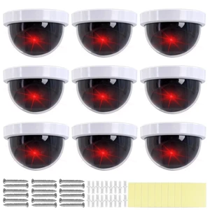 ENIPEDITA 9 Pack Dummy Fake Camera CCTV Dome Fake Security, Wireless Surveillance Dummy CCTV, Flashing Red LED Light, with Screws Tape, White Decoy Camera, for Indoor Outdoor Home Business Prem ENIPEDITA 9 Pack Dummy Fake Camera CCTV Dome Fake Security, Wireless Surveillance Dummy CCTV, Flashing Red LED Light, with Screws Tape, White Decoy Camera, for Indoor Outdoor Home Business Prem