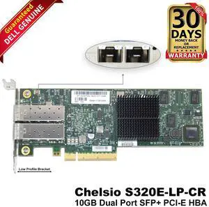 Chelsio S320E-LP-CR 10GB Dual Port SFP+ PCI-E Network Adapter Card HBA WM7MN - OEM