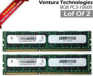 Lot X 2 Ventura D3-60MM104SV-999 2X8GB PC3-10600 ECC 2Rx4 110-1346-00 RAM Memory