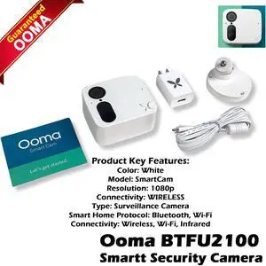 OOMA BTFU2100 SMART SECURITY CAMERA INDOOR/OUTDOOR WATERPROOF WHITE