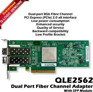 Q-logic QLE2562 PCI-E x8 8GB Fibre Channel Dual Port Host Bus Adapter 0MFP5T