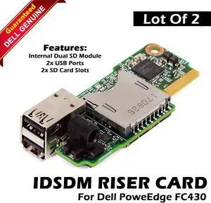 Dell PowerEdge FC430 IDSDM Riser Card USB Ports & SD Card Module R7KM0 - Lot x 2