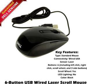 Dell Premium 6-Button USB Wired Laser Scroll Mouse Black V7623 J660D