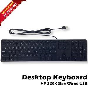 HP Smart Buy Wired 320K Slim Keyboard Black 108 Keys USB-A HSA-C001K L96909-001 for Computer Hardware