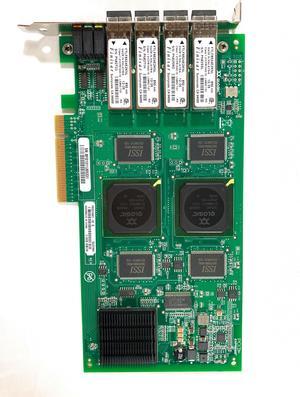 QLogic QLE2464 PX2610402-02 PCI-E Quad Port Fibre Channel HBA Card W/Transceiver