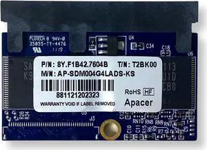 Apacer Micro 4GB SSD SATA Solid State Drives 8Y.F1B42.7604B T2BK00 1PPXM