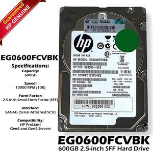 HP Enterprise Performance 600GB 10K SAS HDD 2.5" SFF Hot-Plug - High-Speed Storage Solution for Computer Hardware