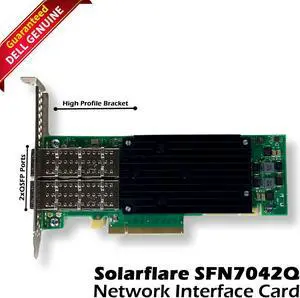 Dell Solar Flare SFN7042Q 40Gb 2-Port QSFP PCIe 3.1 Network Interface Card V9NVT