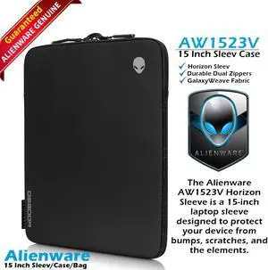 Dell Alienware AW1523V Horizon Sleeve Black 15" Inches Anti-Scratch Lining 88C72