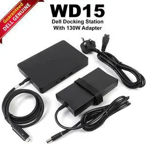 Dell WD15 Monitor Dock 4K with 130W Adapter, USB-C, (450-AFGM, 6GFRT)