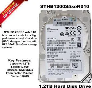 HP STHB1200S5XEN010 1.2TB 10K SAS 6Gb/s 128MB Cache 2.5" HDD 1FF201-087