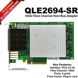 QLogic 16Gb Quad Port FC PCIe Gen3 x16 High-Performance HBA Card QLE2694-SR