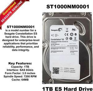 Seagate Constellation ES 1TB 7200 RPM 64MB Cache SAS 6Gb/s 3.5" HDD ST1000NM0001