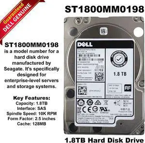 Dell G14 1XZ231-150 1.8TB 10K RPM SAS 12Gb/s 512e 2.5" Hard Drive