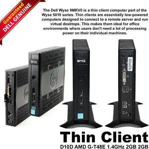 Dell Wyse 5010 Thin Client D10D AMD G-T48E 1.4GHz 2GB 2GB Flash ThinOS 8.6 RJ45 9MKV0-SP-A20