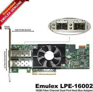 Emulex LPe16002 16GB Dual Port Fibre Channel HBA PCIe 3.0 16Gb/s Adapter