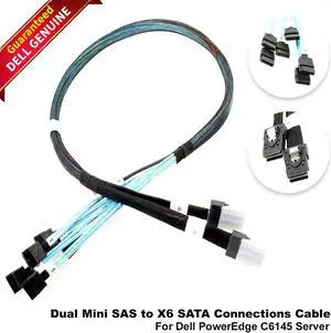 Dell PowerEdge C6145 Dual Mini SAS to X6 SATA Connections Cable 93V1T