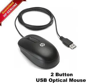 HP Genuine Optical Mouse Wired USB 2-Button Black 672652-001