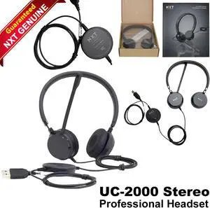 NXT Technologies UC-2000 Noise-Canceling Stereo Computer Headset, Over-The-Head, Black (NX55445)