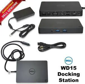Dell WD15 Dual Display 4K USB Type-C Docking Station w/ 130W Adapter JDV23 GKY82