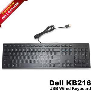 Dell KB216 USB Slim Quiet 104-Key QWERTY Keyboard Black N6R8G RKR0N G4D2W