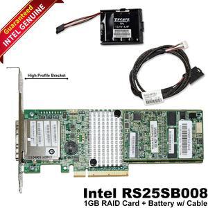 Intel RS25SB008 6Gb/s PCI-E SAS 1GB Controllers RAID Cards + Battery with cable