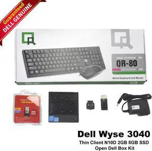 Dell Wyse 3040 Thin Client, 2GB RAM, 8GB SSD, WiFi, Keyboard & Mouse Kit